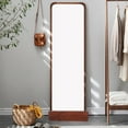 thumbnail image 3 of ifundom Brown Wooden Floor Mirror with Sturdy Base, Practical and Decorative Full Length Mirror for Home, 3 of 6