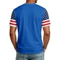 thumbnail image 5 of Zimjoy Men's Independence Day Shirts USA Flag Spliced Patriotic 250 Anniversary Men's Shirts Crew Neck Short Sleeve 4th of July T-Shirts, Blue M, 5 of 5