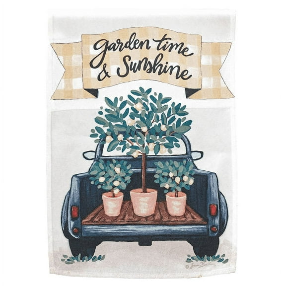 Magnolia Gardens M080153 13 x 18 in. Lemon Truck Garden Time Printed Garden Flag