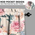 thumbnail image 5 of Pioneer Kitchen Curtains and Valance Set 24 Inch Tier Pink Wild Fresh Peony Flowers Curtains Small Drapes for Cafe Living Room Bathroom Farmhouse 3 Pieces Set Rod Pocket, 5 of 6