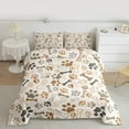 thumbnail image 2 of Manfei Cute Puppy Dogs Queen Comforter Set,Pet Animal Lover Bedding Sets,Brown Gray Bedding Comforter Set For Kids Girl Boys,Microfiber Bedroom Decor Reversible,3 Pieces, 2 of 8