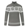 thumbnail image 4 of BONIXOOM Fall Sweaters Modern Fit Sweater Pullover Christmas Crew Neck Sweater Men Gray 2XL(US:12), 4 of 8