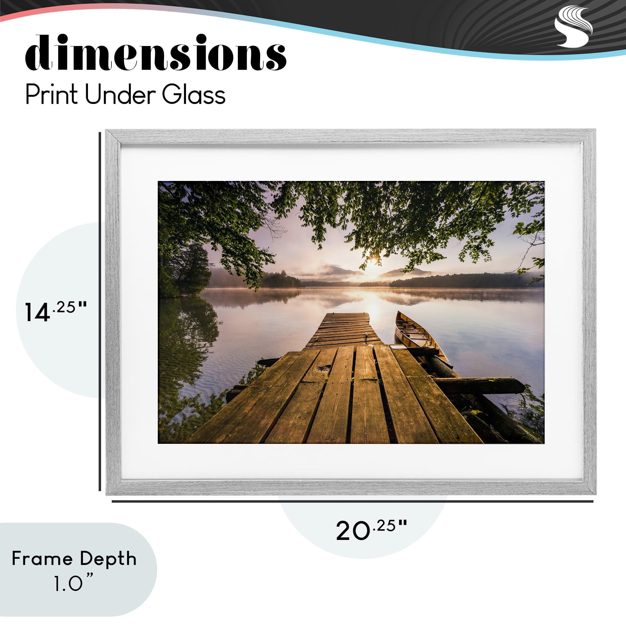 Stupell Industries Misty Morning Light on Lake Gray Framed Print Under Glass, design by Jonathan Zaharek