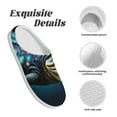 thumbnail image 5 of Daiia Starry Sky Colorful Crocodile Print Women’s Fuzzy Slippers Memory Foam Lightweight House Shoes Cozy Loafer Flannel House Shoes-40/41, 5 of 7