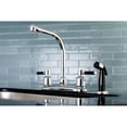 thumbnail image 2 of Kingston FB751DKL Kaiser Two-Handle 4-Hole 8" Centerset Kitchen Faucet with Side Sprayer in Polished Chrome, 2 of 5