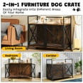 thumbnail image 7 of Double Door Dog Crate Furniture - 31" / 41" Heavy Duty Wooden Kennel with Lockable Wheels, Decorative Pet Cage for Indoor Use, 7 of 7
