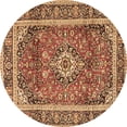 thumbnail image 1 of Ahgly Company Indoor Round Medallion Brown Traditional Area Rugs, 7' Round, 1 of 4