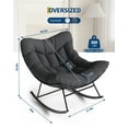 thumbnail image 2 of Outdoor Papasan Rocking Chair, Oversized Rocking Chair with Sturdy Metal Frame, Patio Rattan Egg Rocker for Balcony Backyard Porch Bedroom, 2 of 6