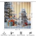 thumbnail image 2 of Christmas Trees, Snowmen 4Pcs Shower Curtain Set Shower Curtain Set with Carpet Bath Mat, 2 of 8