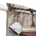 thumbnail image 4 of Texas Star Vintage Swag Valances for Windows 2 Pack, Kitchen Window Curtains 36 Inch Length, Brown Beige Wooden Retro Art Privacy Swag Curtains for Living Room/Bathroom with Rod Pocket 36"x36", 4 of 8