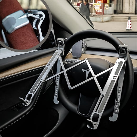 Laptop Mount Steering Wheel Tray Holder, Height Adjustable  Desk for Laptop Computer Tablet, Foldable Portable Lap Laptop Stand for   Workstation Accessories  SUV