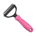 thumbnail image 3 of FEOLGEHLY Double Sided Dematting Comb for Dogs Cats - Undercoat Rake Deshedding Pet Comb with Stainless Steel Dual Teeth and Non-Slip Handle for Gentle Grooming (Pink), 3 of 7