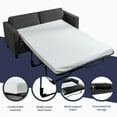 thumbnail image 6 of ZAFLY 2-in-1 Queen Size Pull Out Sofa Bed | Convertible Sleeper Sofa with Fold Out Mattress | Leather Loveseat Futon Couches for Living Room - Charcoal Grey, 6 of 7