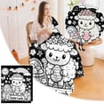 thumbnail image 2 of BotaniNest Easter DIY Colored Blanket An Art And Craft Colored Blanket Featuring Patterns Of Rabbits/eggs/sheep Washable Blanket Suitable For Easter And Family Activities., 2 of 7