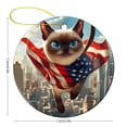 thumbnail image 2 of Christmas Ceramic Ornament A Siamese Cat Wearing An American Flag Cape Ceramic Double Sided Tree Xmas Ornament Cute Animal Cat Best Gifts for Christmas Housewarming Gift, 2 of 5