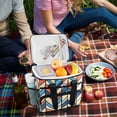 thumbnail image 5 of FORMRS Insulated Cooler Bag 24 Cans Capacity Soft Leakproof Lunch Box with Side Pockets, Blue Geometric, 5 of 7