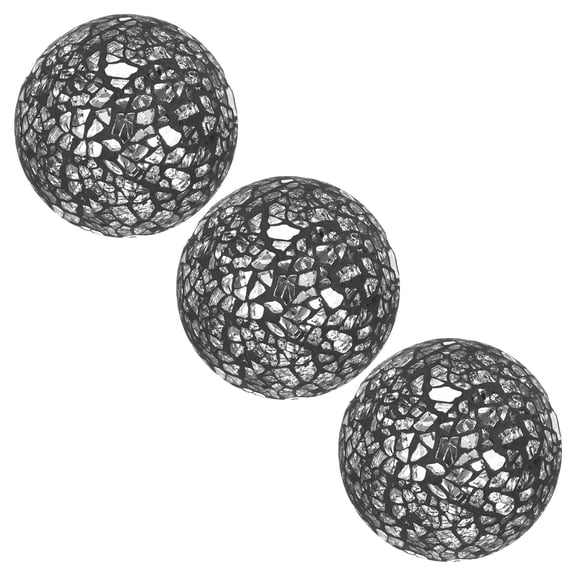 Uxcell Decorative Ball for Bowls, 2.4 Inch Mosaic Glass Decorative Bowl Fillers Black