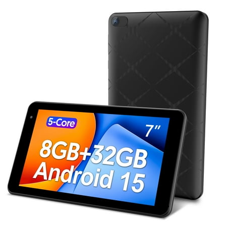 Tablet 7 inch Android 15 Tablet, 8GB RAM 32GB ROM 1TB Expandable,Penta-core Processor Tablet PC，Wi-Fi 6, 5G dual-band，3000mAh Battery, Dual Camera, Educational, Games