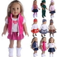 thumbnail image 2 of Seyurigaoka Seyurigaoka Doll Clothes, Party Dress Shirt Sweater Jacket Vest Skirt Hat Costumes Sets Daily Clothes Outfits Fits 18 Inches Girl Doll, 2 of 3
