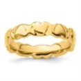 thumbnail image 6 of Auriga Fine Jewelry 925 Sterling Silver Gold-plated Hearts Ring Size- 8for Women, 6 of 6