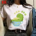 thumbnail image 3 of Linda camiseta de dinosaurio, camiseta con estampado femenino, tumblr 2021, camisetas vintage para parejas, camiseta blanca, ropa para parejas, 3 of 5