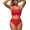 red, variant on Alove Solid Color Swimwear Curved Selvedge High Waisted Bikini Set Women Ruched Push Up 2 Piece Swimsuits Longline Bathing Suit