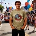thumbnail image 4 of sususu 250 Anniversary USA Shirt Men USA 250th Anniversary T-Shirt Patriotic Pride Tee Cotton Blend Shirts Casual Tops Khaki L, 4 of 5