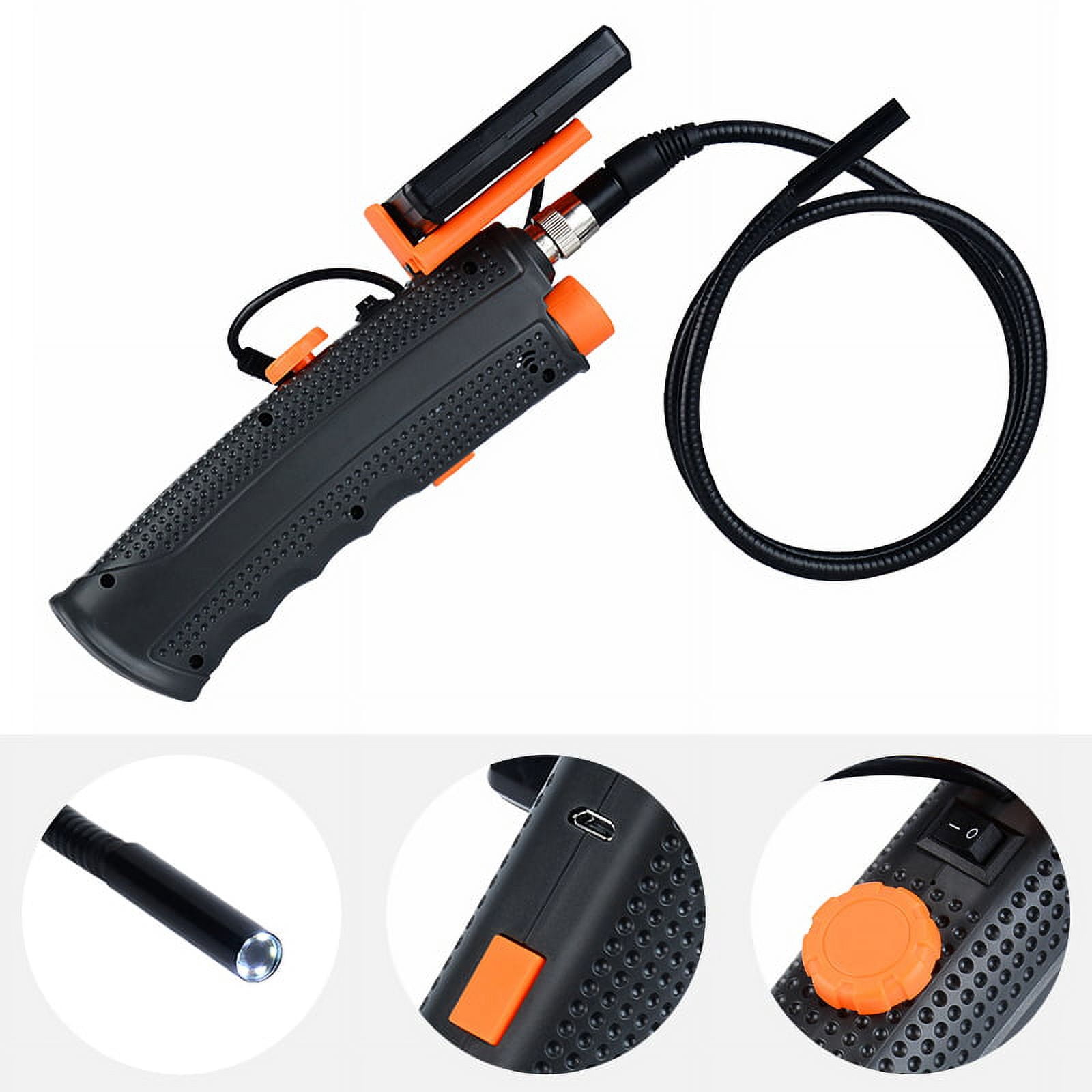 LNGOOR Industrial Endoscope Camera 8.5mm Bore Scope Inspection Camera with 4.3?? IPS Screen 1080P HD Video Digital Snake Camera Sewer Pipe Plumbing Camera for Car Engine HVAC Throttle Fix