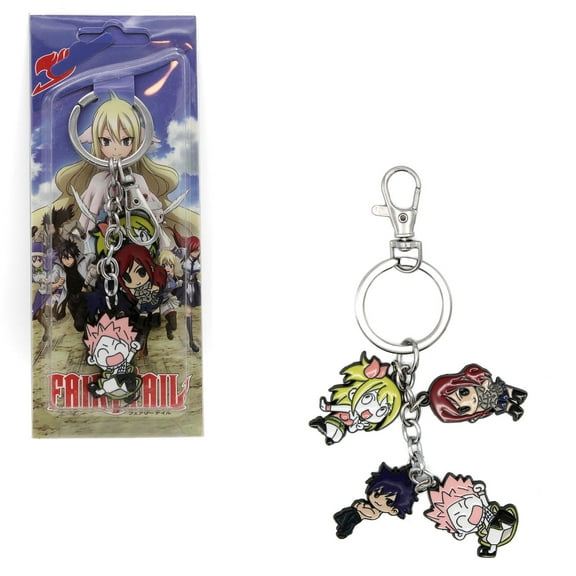 Chibi Natsu Ezra Lucy Gray - Fairy Tail 1" Keychain 4 pc. Pendant