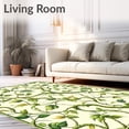 thumbnail image 2 of ODIKA 4'x6' Machine Washable Non-Slip Area Rug, Leafy Vines Hallway Green Botanical High Traffic Rug, Ivory, 57109, 2 of 7