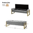 thumbnail image 6 of Tina's Home 55" Storage Bench Tufted Upholstered End of Bed Bench Entryway Bedroom Grey, 6 of 9