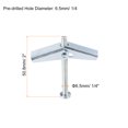 thumbnail image 2 of Uxcell 50Pack Spring Toggle Bolt Anchors, 3/16"x2" Butterfly Anchors Carbon Steel Round Head Toggle Bolt, 2 of 7