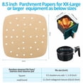 thumbnail image 2 of Forros de papel pergamino Air Fryer DNSSY, 200 unidades, 22 cm cuadrados, 2 of 5