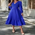 thumbnail image 2 of Long Sleeve A-Line Dress with Ruffled Hem for Women Maternity, 2 of 9
