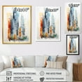 thumbnail image 4 of Designart "New York City Skyscrapers in Blue and Orange Minimalism V" Architecture Framed Wall Art - Industrial Grey Skyscrapers Entryway Framed Wall Art, 4 of 6