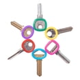 thumbnail image 1 of ER 32 Uds cubiertas para llaves cubiertas para etiquetas cubiertas flexibles para llaves anillos de identificación de llaves de plástico compatibles con una fácil identificación de oso de fresa Electrónica, 1 of 4
