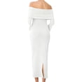 thumbnail image 6 of Stamzod Maternity Dress Womens One-Shoulder Long Sleeve Bodycon Wedding Guest Dress formal Long Pregnancy Dresses for Women White M, 6 of 6