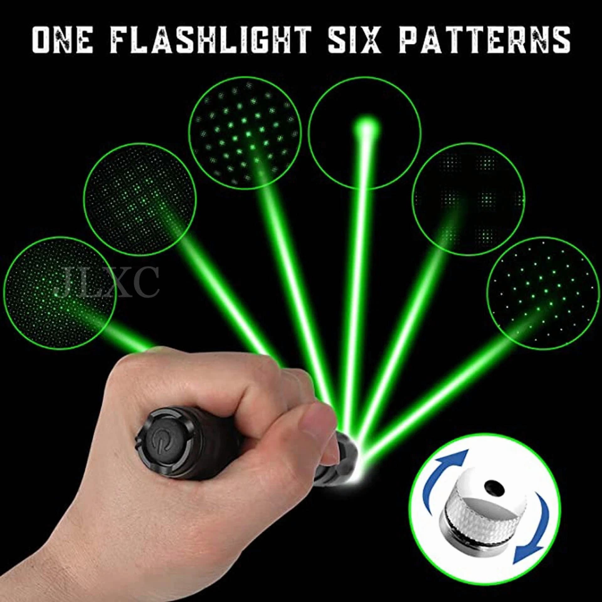 CRESTIN- 2Pk 6000Miles Green Laser Pointer Star Visible Beam Light Rechargeable Lazer Pen