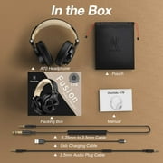 OneOdio Bluetooth Over-Ear Headphones with Mic | Wireless & Corded Dual-Mode Headphones for Drum Piano PC Phones Laptop-72 Hours Playtime-A70 Gold