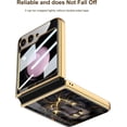 thumbnail image 6 of case for Samsung Z Flip 5 Case Ultra-Thin Electroplated Glass Protective Cover for Samsung Galaxy Z Flip 5 Case, Gold Thread White, 6 of 10