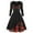 Black, variant on Women Dress Long Sleeve Plaid Print Gothic Dress Flowy Contrast Splicing Double Swing Dress Fashionable Basic Clothes Pink S