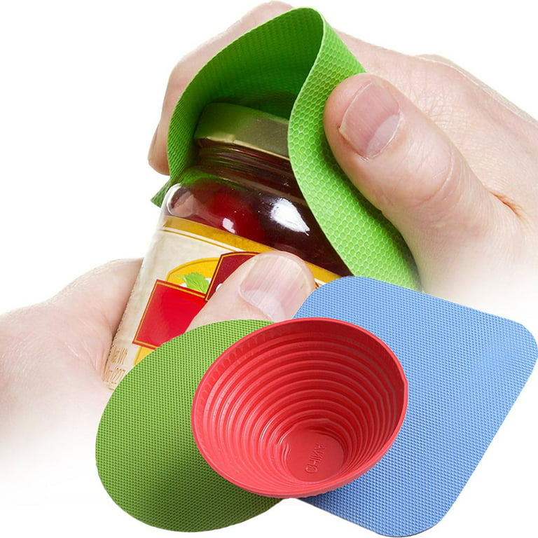LINASHI 3Pcs Multi Purpose Reusable Rubber Gripper Jar Opener Gripper  Rubber Jar,Gripper Pads Kitchen Coasters 