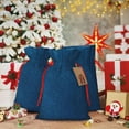 thumbnail image 6 of Rocae Deep Blue Glitter for Christmas Drawstring Linen Gift Bag with Drawstrings Treat Bag Goody Present Bags for Christmas Party Favor-Small, 6 of 9