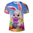 thumbnail image 3 of toraway Vêtements d'Été Chemise Homme Verte Printemps et Automne Pâques Imprimé Manches Courtes Col Rond T-Shirt Floral Tendance Mode Chemise de Base m, 3 of 4