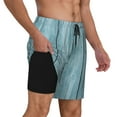thumbnail image 2 of Fotbe Turquoise Wooden1 Traje de Baño para Hombre – Shorts de Natación de Secado Rápido con Forro y Bolsillos-Medium, 2 of 6