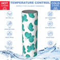thumbnail image 5 of Butterfly 20 Oz Stainless Steel Skinny Tumbler – Vacuum Insulated Slim Travel Cup with Lid & Stainless Steel Straw, 360° Full Wrap Printed Tumbler for Home, Office & Outdoor Use, Spring, 5 of 6