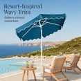 thumbnail image 3 of Best Choice Products 7.5ft Patio Market Umbrella with Wavy Trim, Fade-Resistant, Crank & Tilt, Wind Vent - Peacock, 3 of 8