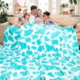 thumbnail image 6 of Warm Soft Throw Blanket Blue Lightweight Throw Blanket Cow Blanket Plush, 6 of 6