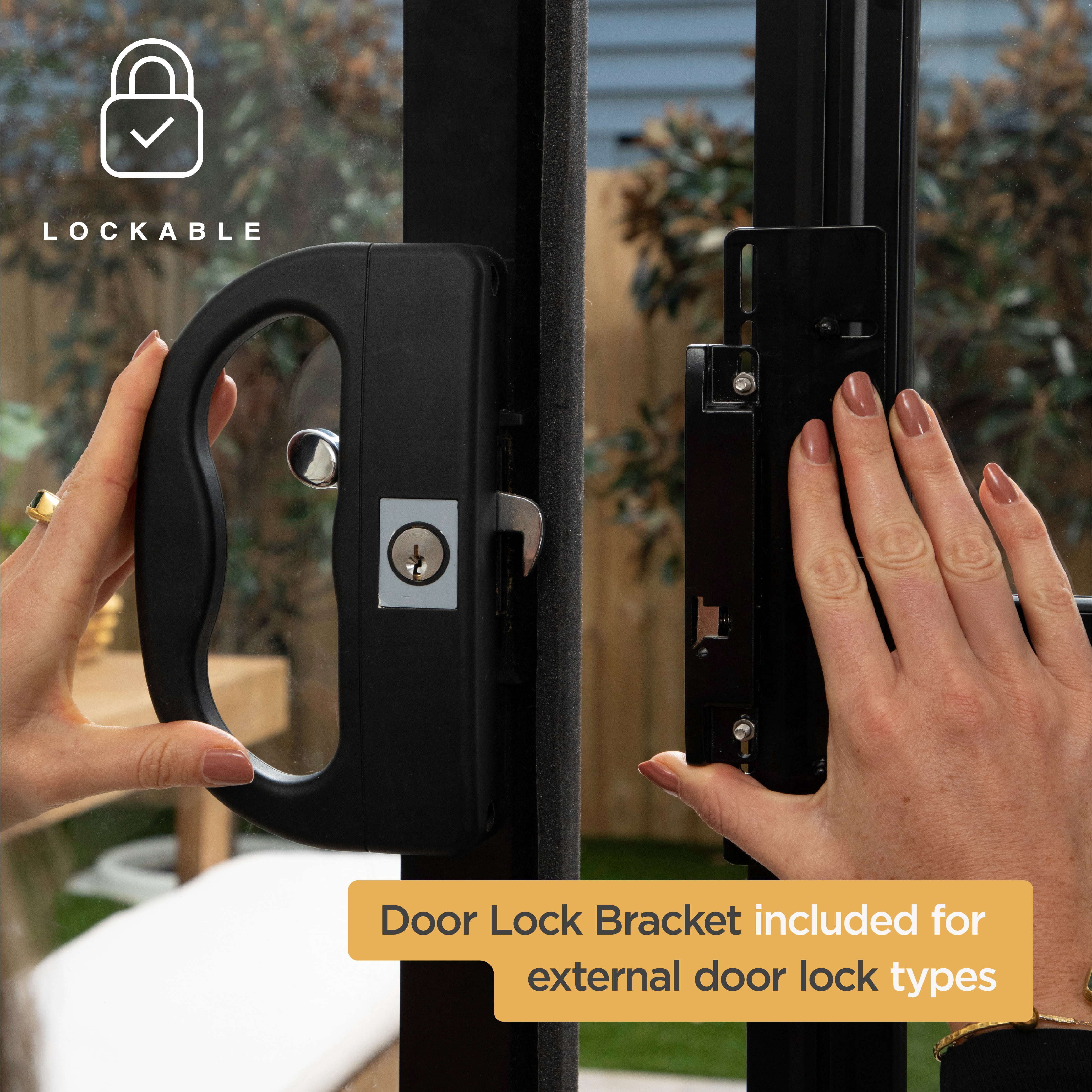 Hakuna Pets Small Black Glass Sliding Door Patio Pet Door, With Lockable Flap, Suitable for Most Sliding Doors, For Dogs & Cats