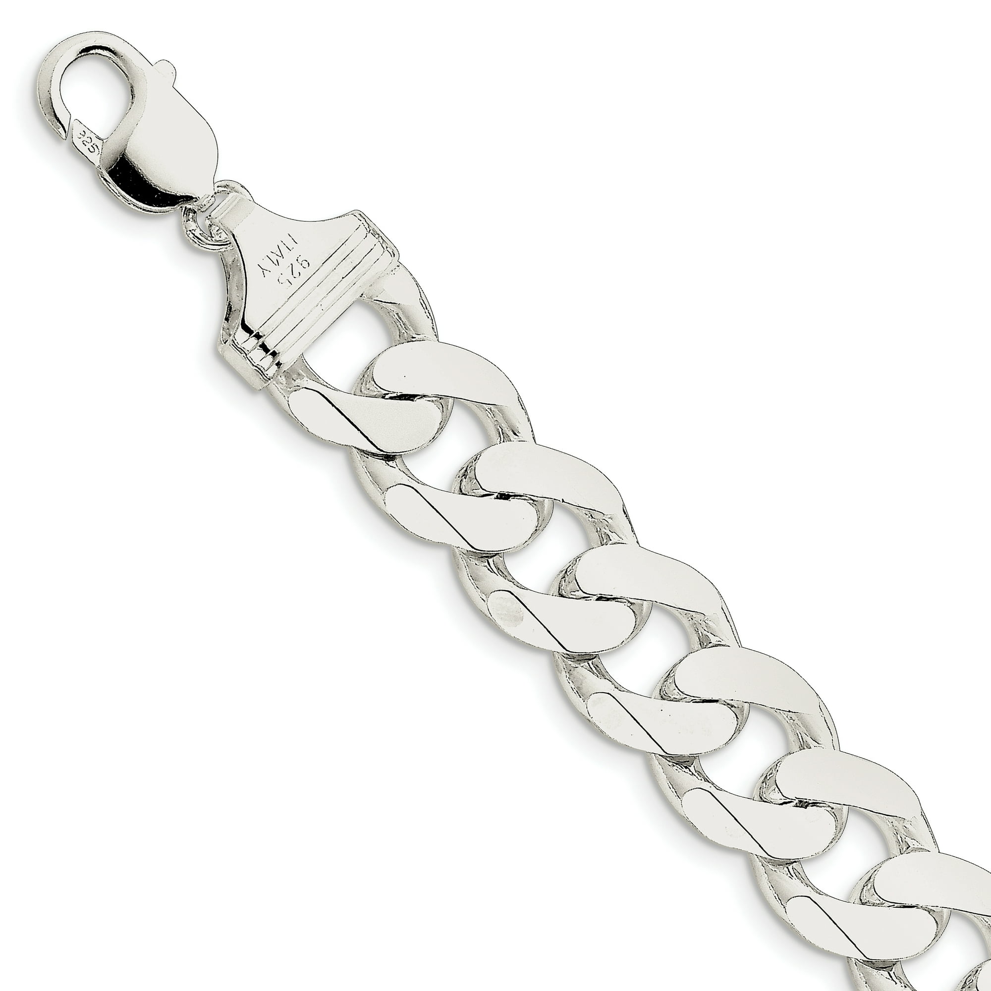 925 Sterling Silver 15mm Curb Chain Anklet Walmart